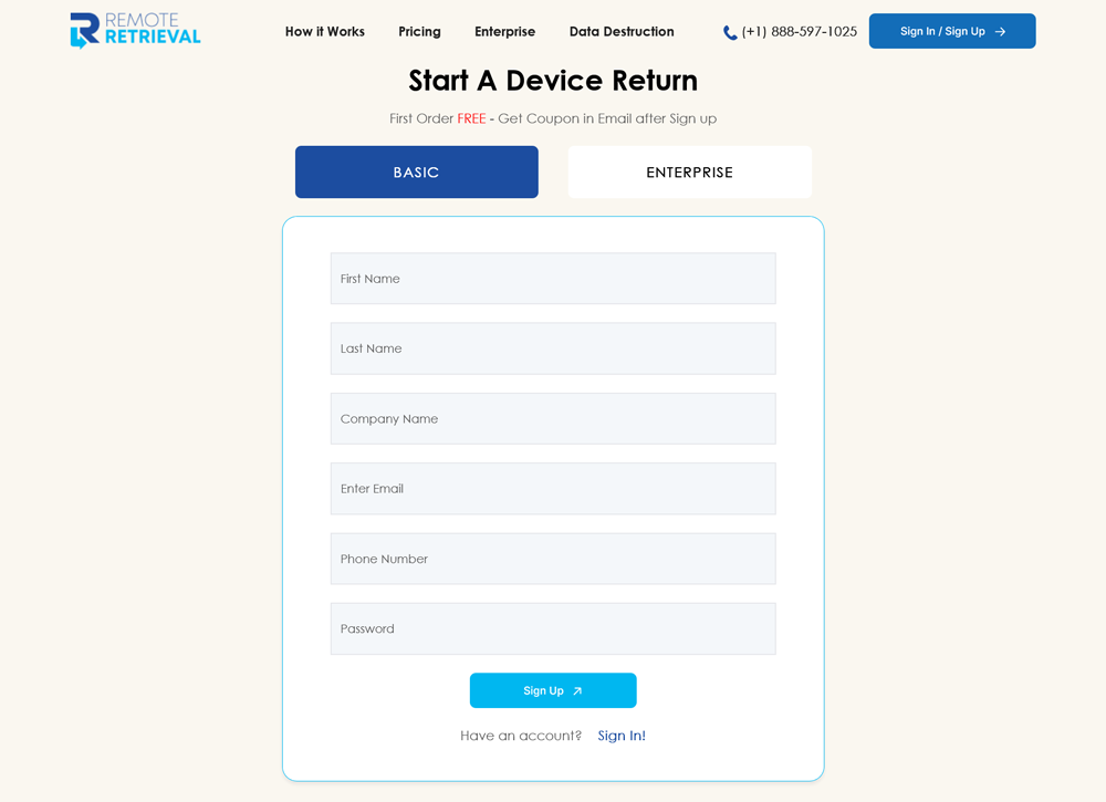 Sign Up Quickly